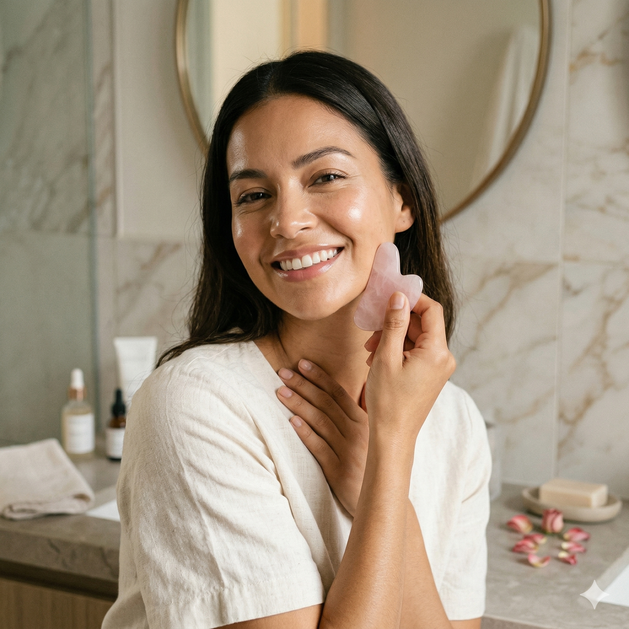 Gua Sha corazón masajeador facial natura