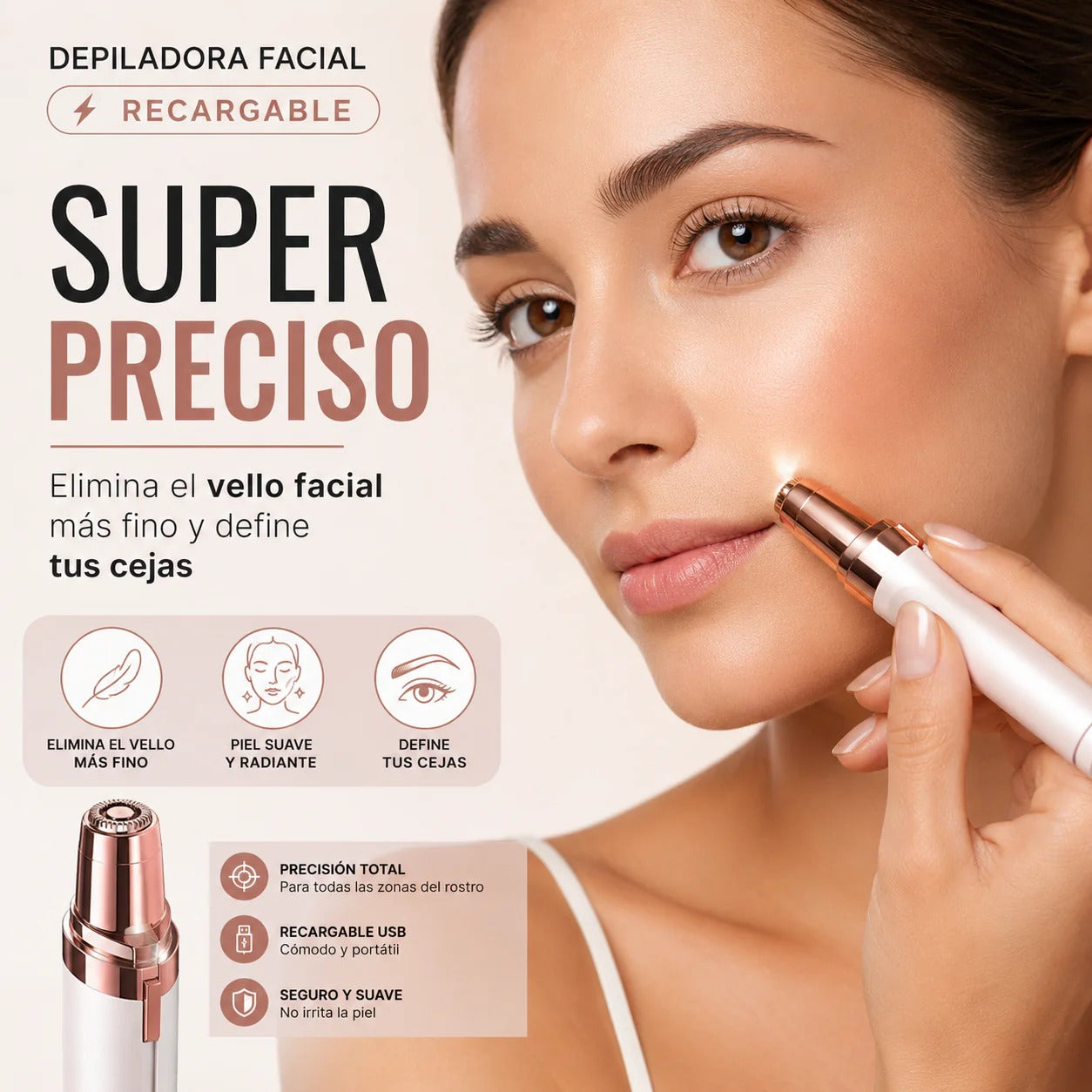 Depilador Recargable Removedor Vellos
